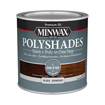 1560937 Polyshd Esp Gls 5Pt Minwax Polyshades Semitransparent Gloss Espresso Oilbased Stain And Polyurethane Finish 05 Pt P