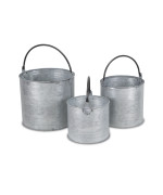 Georgina Set Of 3 Tapered Metal Buckets