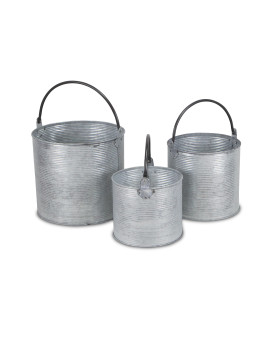 Georgina Set Of 3 Tapered Metal Buckets