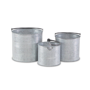 Georgina Set Of 3 Tapered Metal Buckets