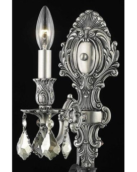 Elegant Lighting 9601W5Pwgtrc 5 W X 115 H In Monarch Wall Sconce Royal Cut Pewter