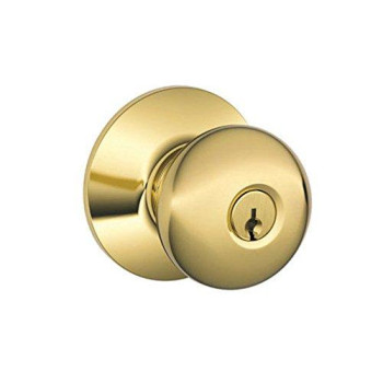 Schlage F51A Plymouth Keyed Entry Lock C Keyway With 16211 Latch 10063 Strike Bright Brass Finish