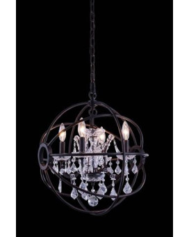 Elegant Lighting 1130D17Dbrc 17 Dia X 195 H In Geneva Pendent Lamp Dark Bronze Royal Cut Crystals