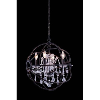 Elegant Lighting 1130D17Dbrc 17 Dia X 195 H In Geneva Pendent Lamp Dark Bronze Royal Cut Crystals