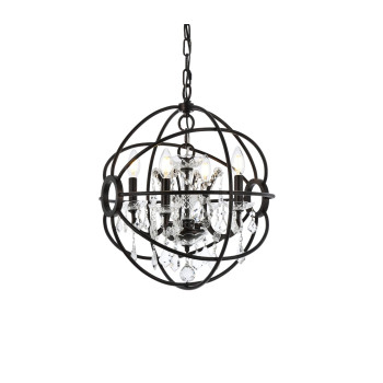 Elegant Lighting 1130D17Dbrc 17 Dia X 195 H In Geneva Pendent Lamp Dark Bronze Royal Cut Crystals