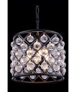 Elegant Lighting 1204D14Mbrc 14 Dia X 13 H In Madison Pendent Lamp Mocha Brown Royal Cut Crystals