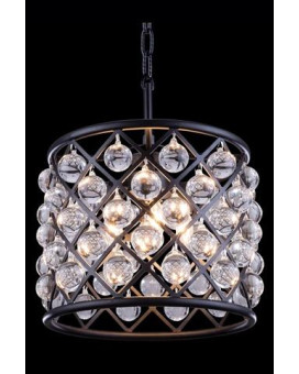 Elegant Lighting 1204D14Mbrc 14 Dia X 13 H In Madison Pendent Lamp Mocha Brown Royal Cut Crystals