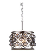 Elegant Lighting 1214D12Pnssrc 12 Dia X 9 H In Madison Pendant Lamp Polished Nickel Royal Cut Silver Shade Grey