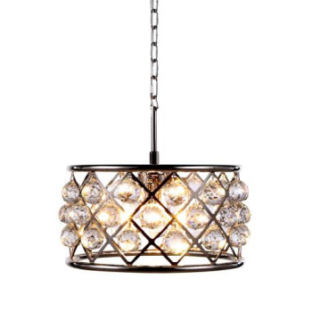 Elegant Lighting 1214D16Pnrc 16 Dia X 9 H In Madison Pendant Lamp Polished Nickel Royal Cut Crystal Clear