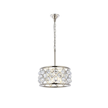 Elegant Lighting 1214D16Pnrc 16 Dia X 9 H In Madison Pendant Lamp Polished Nickel Royal Cut Crystal Clear