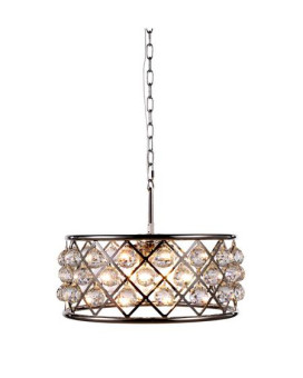 Elegant Lighting 1214D20Pnrc 20 Dia X 9 H In Madison Pendant Lamp Polished Nickel44 Royal Cut Crystal Clear