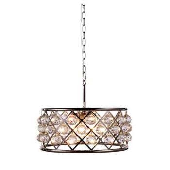 Elegant Lighting 1214D20Pnrc 20 Dia X 9 H In Madison Pendant Lamp Polished Nickel44 Royal Cut Crystal Clear