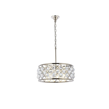 Elegant Lighting 1214D20Pnrc 20 Dia X 9 H In Madison Pendant Lamp Polished Nickel44 Royal Cut Crystal Clear