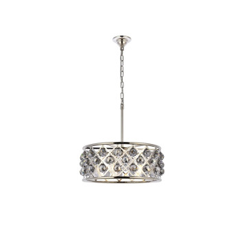 Elegant Lighting 1214D20Pnssrc 20 Dia X 9 H In Madison Pendant Lamp Polished Nickel44 Royal Cut Silver Shade Grey