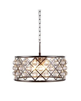 Elegant Lighting 1213D20Pnrc 20 Dia X 9 H In Madison Pendant Lamp Polished Nickel44 Royal Cut Crystal Clear