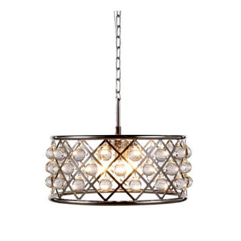 Elegant Lighting 1213D20Pnrc 20 Dia X 9 H In Madison Pendant Lamp Polished Nickel44 Royal Cut Crystal Clear