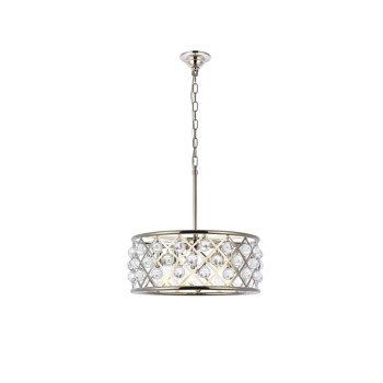 Elegant Lighting 1213D20Pnrc 20 Dia X 9 H In Madison Pendant Lamp Polished Nickel44 Royal Cut Crystal Clear