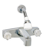 Phoenix Faucets By Valterra Pf214349 Twohandle 8 Tubshower Diverter Faucet With Shower Head Kit Plastic Chrome