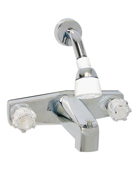 Phoenix Faucets By Valterra Pf214349 Twohandle 8 Tubshower Diverter Faucet With Shower Head Kit Plastic Chrome