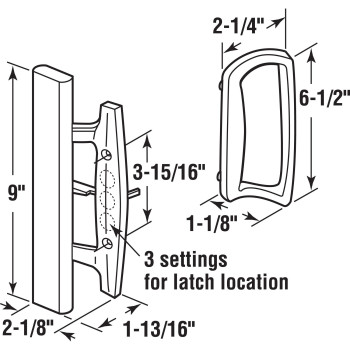 Handle Patio Door Black Pack Of 1