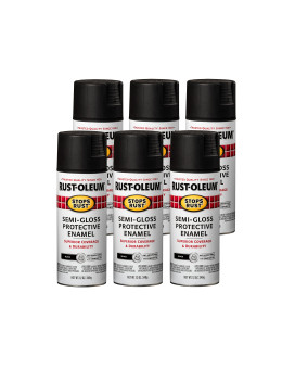 Rustoleum 77988306Pk Stops Rust Spray Paint Semigloss Black 12 Ounce Pack Of 6