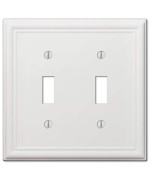 Amerelle 149Ttw Chelsea Wallplate 2 Toggle Steel White 1Pack