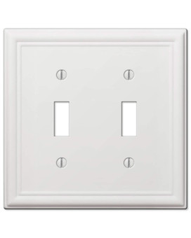 Amerelle 149Ttw Chelsea Wallplate 2 Toggle Steel White 1Pack