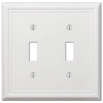 Amerelle 149Ttw Chelsea Wallplate 2 Toggle Steel White 1Pack