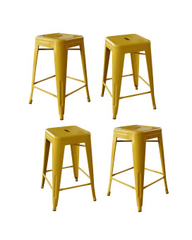 Amerihome Bs24Goldset Loft Gold 24 Inch Metal Bar Stool 4 Piece