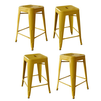 Amerihome Bs24Goldset Loft Gold 24 Inch Metal Bar Stool 4 Piece