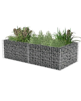 Vidaxl Gabion Planter Galvanized Steel 709X354X197