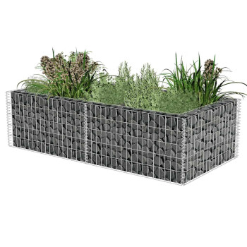 Vidaxl Gabion Planter Galvanized Steel 709X354X197