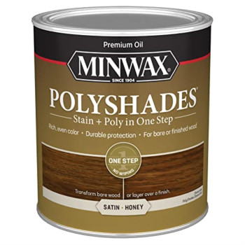 1609221 Polyshades Sat Honey Qt Minwax Polyshades Semitransparent Satin Honey Oilbased Stain And Polyurethane Finish 1 Qt Pac