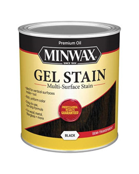 1618370 Gel Stain Black 1Qt Minwax Gel Stain Semitransparent Black Oilbased Gel Stain 1 Qt Pack Of 4