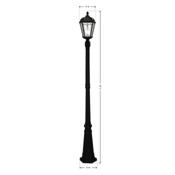 Gama Sonic Royal Bulb Solar Outdoor Lamp Post Gs98Bsblk Black Finish