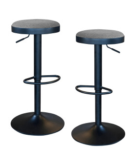 Amerihome Bsgyfset Classic Charcoal Gray Fabric Bar Stool Set