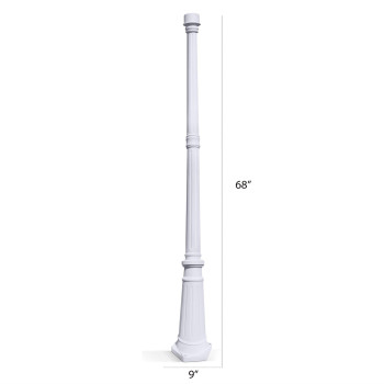 Outdoor Lamp Post 68Quot Cast Aluminum White Pole Gamasonic Solar Lighting