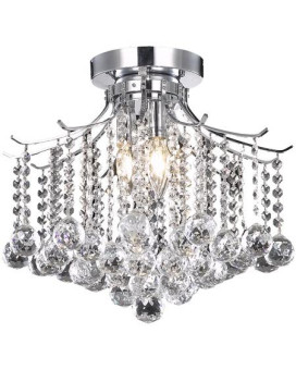 Living District Ld8200F17C 12 In Amelia 3 Lights Flush Mount Ceiling Light Chrome