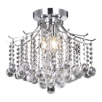 Living District Ld8200F17C 12 In Amelia 3 Lights Flush Mount Ceiling Light Chrome