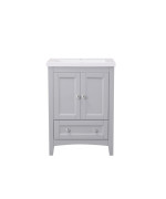 Single Bathroom Vanity Set In Medium Grey Finish