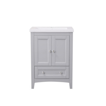 Single Bathroom Vanity Set In Medium Grey Finish