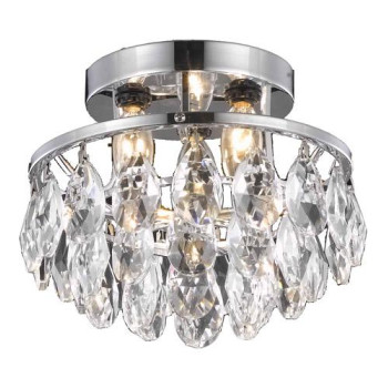 Living District Ld9805F10C872 10 In Clara 3 Lights Flush Mount Ceiling Light Chrome