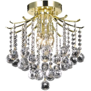 Living District Ld8200F12G 12 In Amelia 3 Lights Flush Mount Ceiling Light Gold