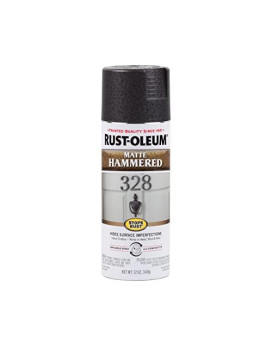 Rustoleum 300607 Stops Rust Hammered Spray Paint 12 Oz Matte Black