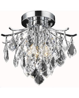 Living District Ld8100F12C 12 In Amelia 3 Lights Flush Mount Ceiling Light Chrome