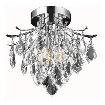 Living District Ld8100F12C 12 In Amelia 3 Lights Flush Mount Ceiling Light Chrome