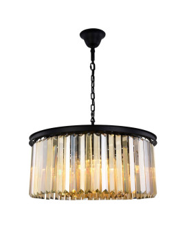 Elegant Lighting 1238D31Mbgtrc 135 X 315 In Sydney 8 Light Matte Black Chandelier