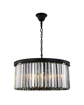 Elegant Lighting 1238D31Mbssrc 135 X 315 In Sydney 8 Light Matte Black Chandelier