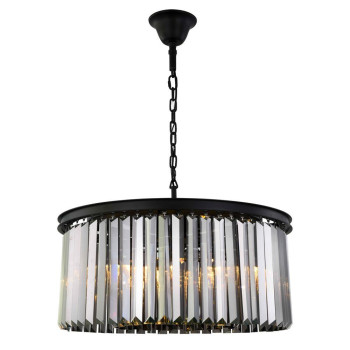 Elegant Lighting 1238D31Mbssrc 135 X 315 In Sydney 8 Light Matte Black Chandelier