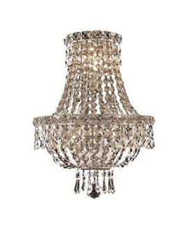 Elegant Lighting V2528W12Crc Tranquil 3 Light Wall Sconce44 Royal Cut Crystals Chrome